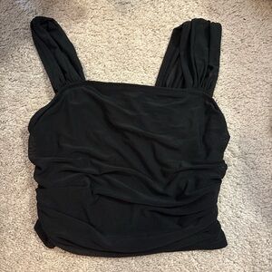 SHEIN Black Square Neck Crop Tank